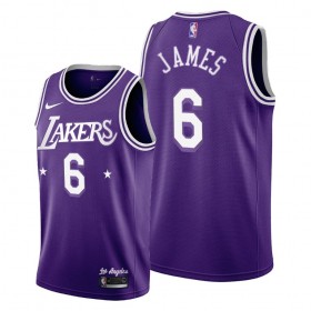 Maillot NBA Los Angeles Lakers LeBron James 6 Nike 2021-22 City Edition Throwback 60s Swingman - Homme